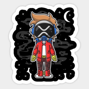 Hiphop Astronaut Ripple XRP Coin To The Moon Crypto Token Cryptocurrency Wallet HODL Birthday Gift For Men Women Sticker